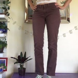 Light burgundy Levis bootcut jeans